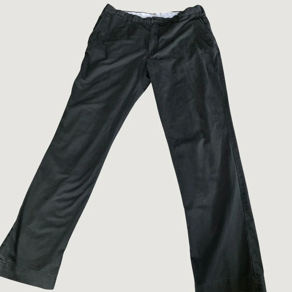 Polo Ralph Lauren Stretch Classic Fit Chino Pants Mens Black Cotton Twill Read